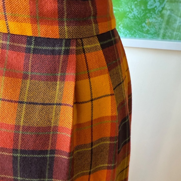 Amazing Vintage 70s tartan plaid maxi skirt in rich autumn tones - Picture 6 of 8